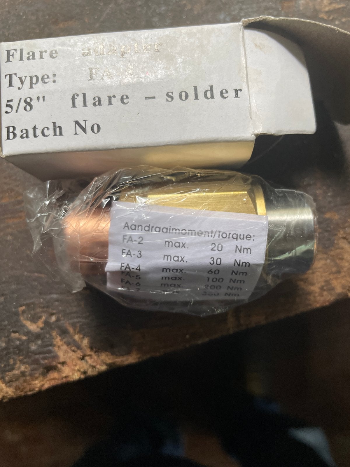 22 stuks Flare adapter 5/8" flare - solder, Ophalen, Nieuw, Overige merken, Overige typen