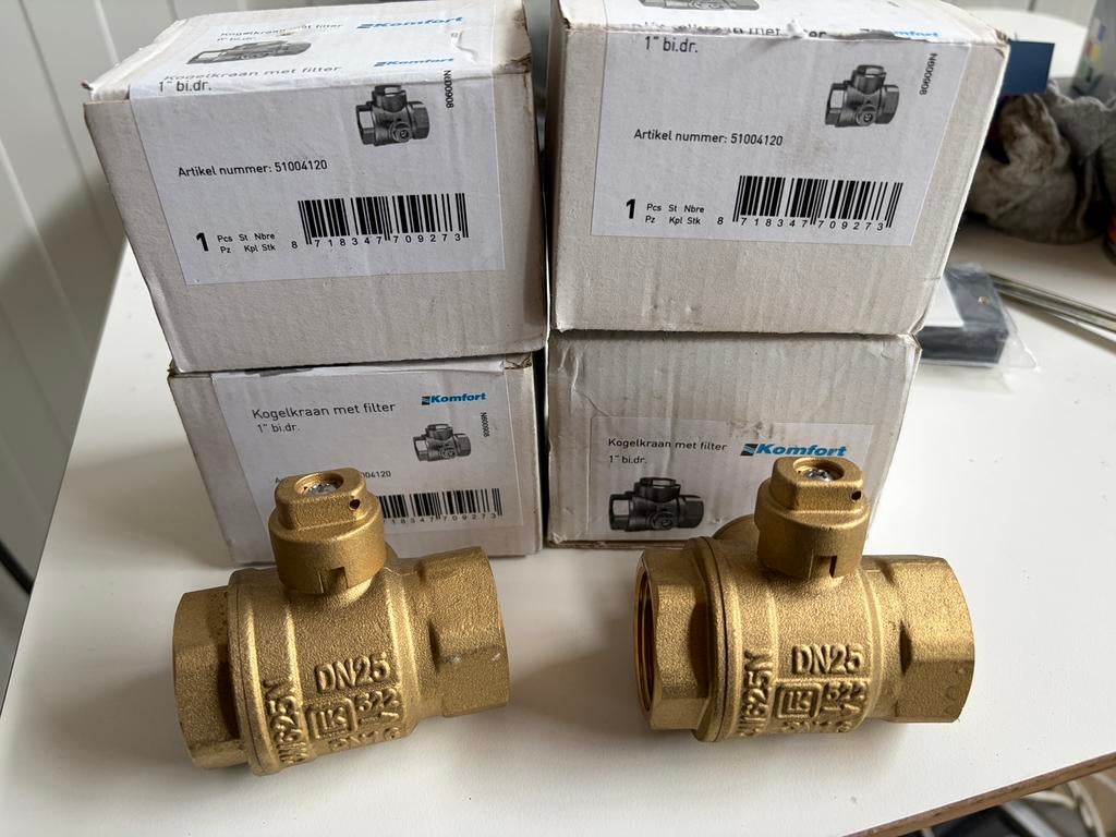 Komfort Kogelafsluiter 51004120 kogelkraan met filter, Ophalen of Verzenden, Zo goed als nieuw