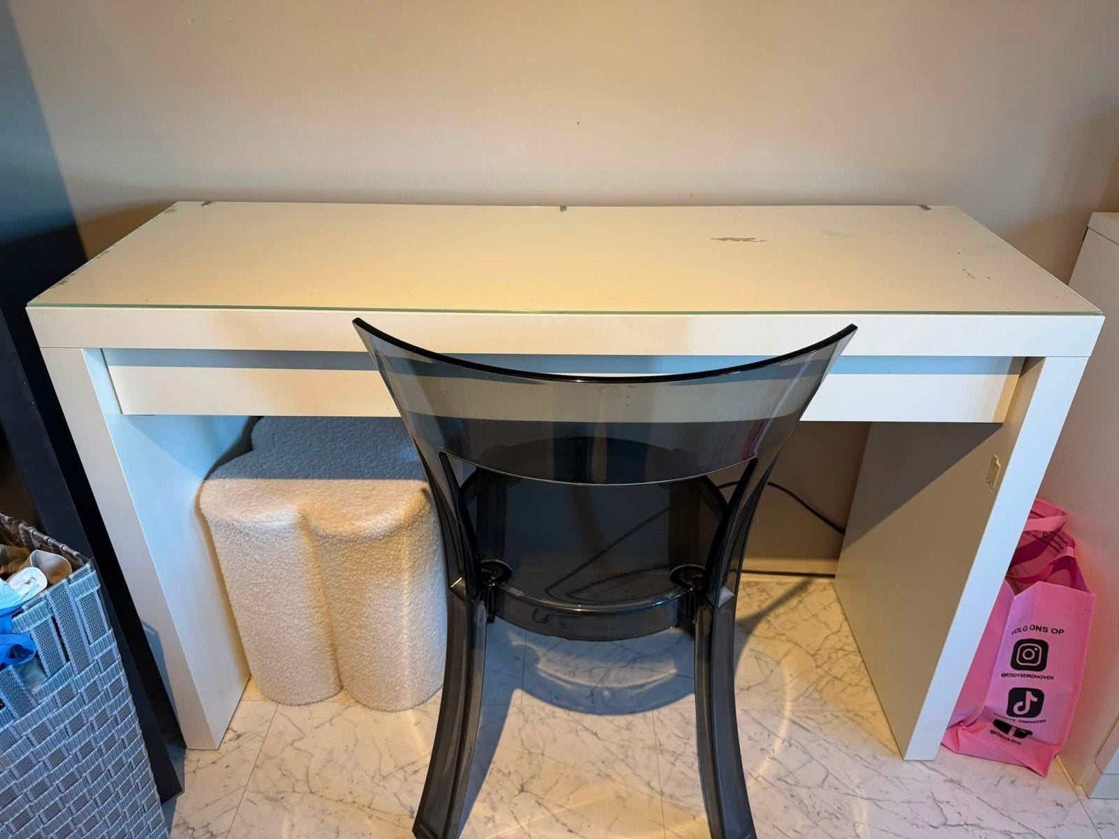 Make up tafel ikea malm, Ophalen, Gebruikt, Computerbureau, Wit