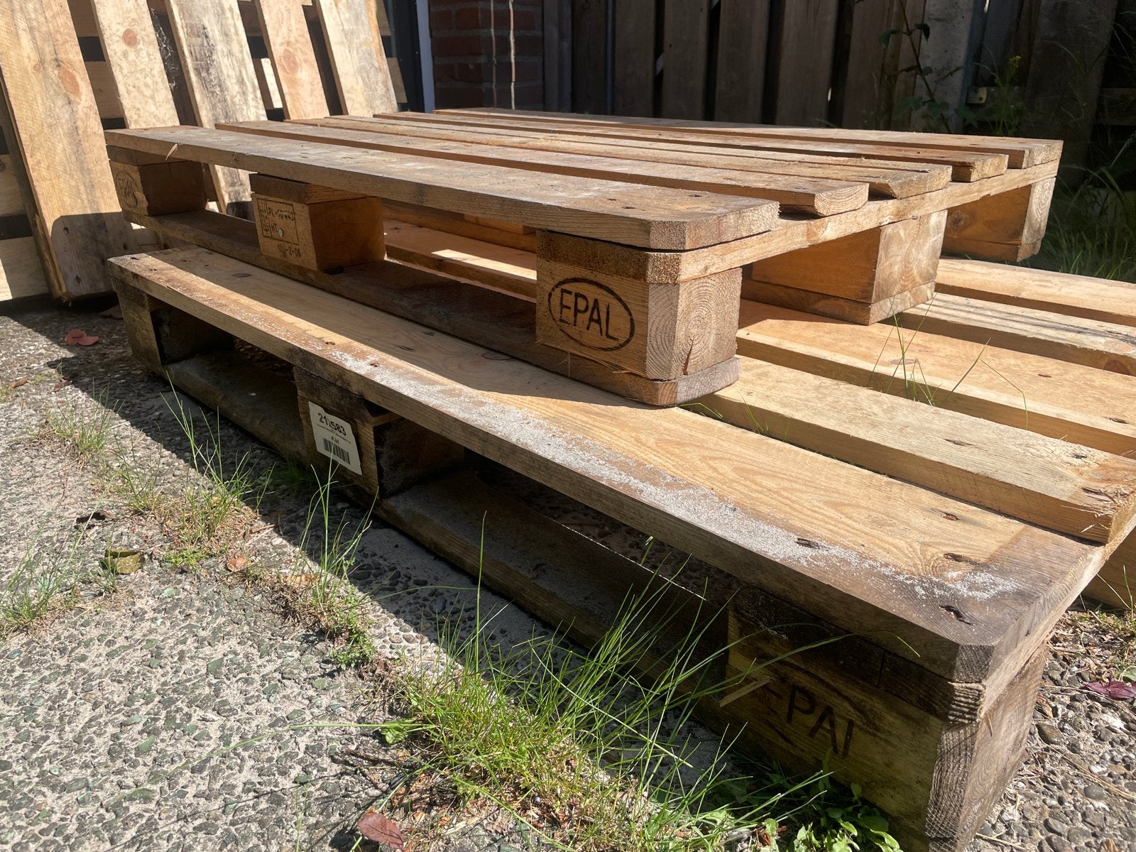 3 gebruikte EPAL pallets +1 pallet, Ophalen, Gebruikt, 50 mm of meer, Pallet