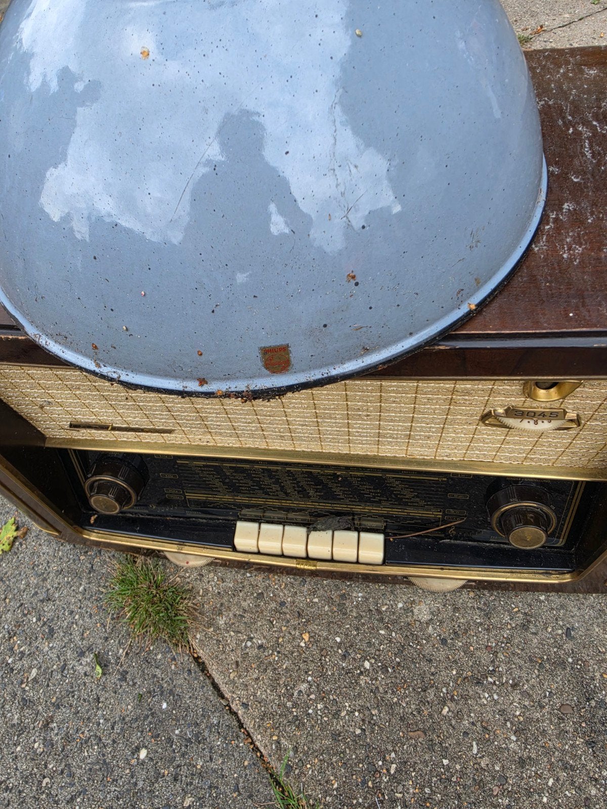 te koop oude emaile industrie lamp van Philips, Antiek en Kunst, Ophalen of Verzenden