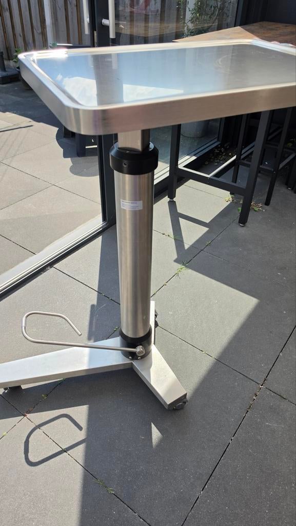 RVS werktafel met hoogteverstelling, Ophalen of Verzenden, In hoogte verstelbaar