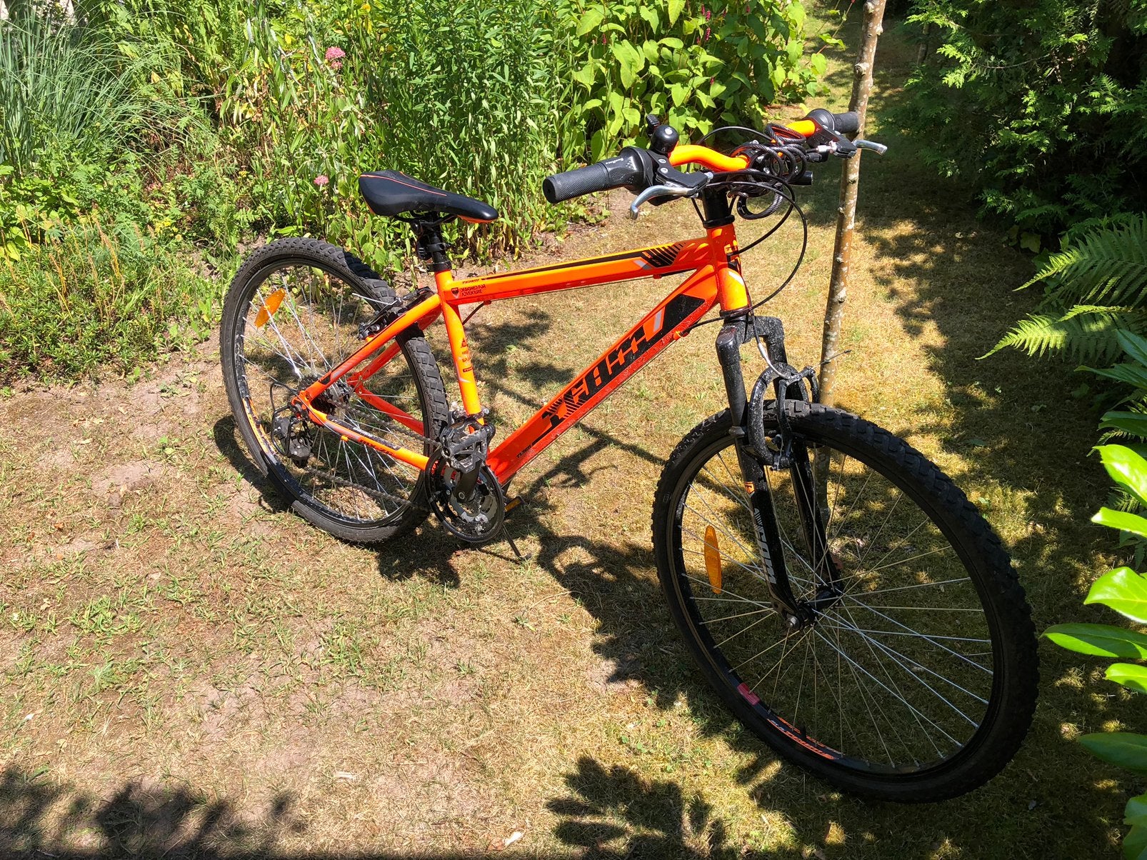 Mountainbike oranje, 26 inch, Fietsen en Brommers, Fietsen | Crossfietsen en BMX, Ophalen, 24 inch of meer, Staal, Velgrem