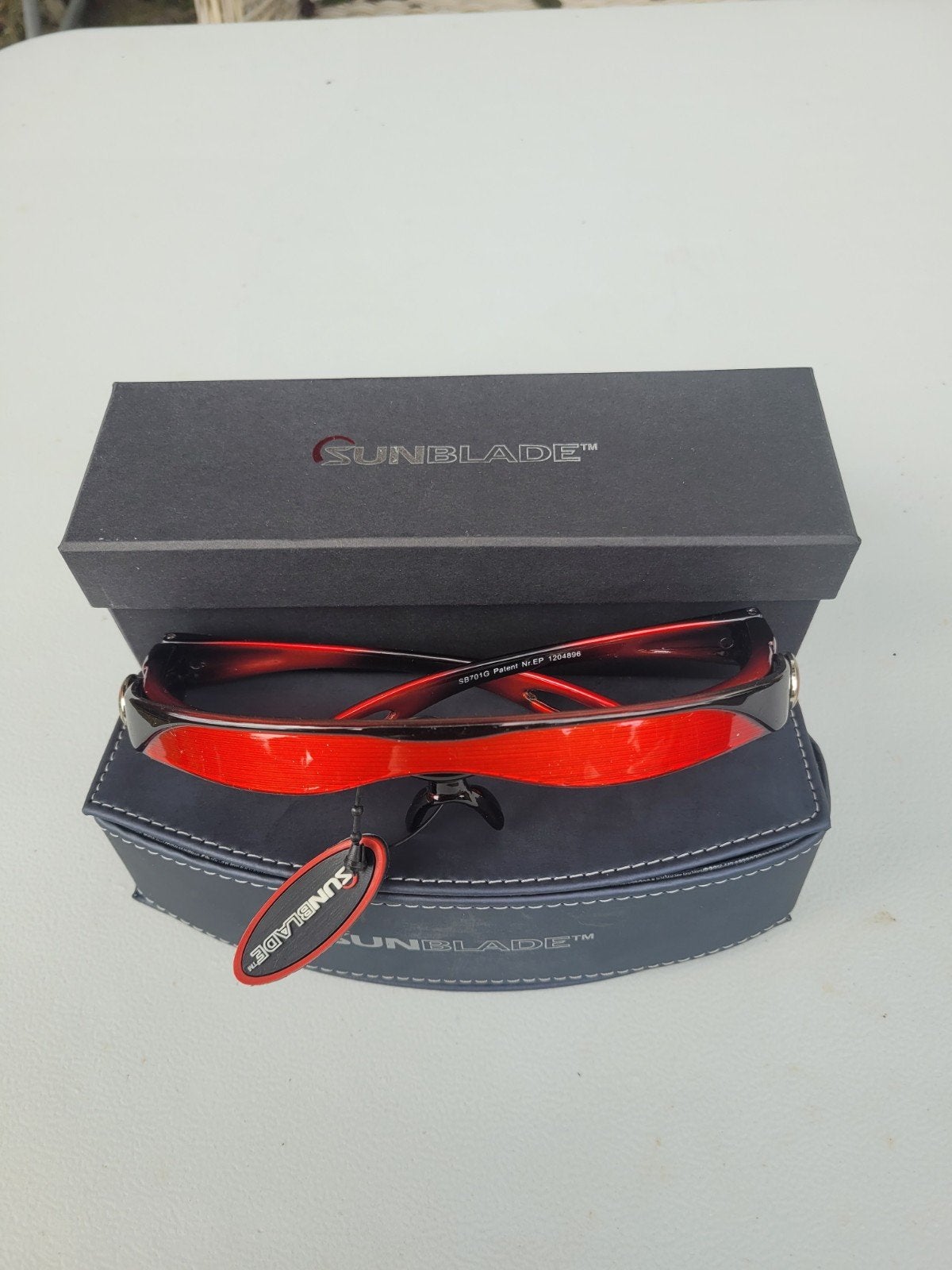 Sunblade sport zonnebril (rood, blauw, zilver), Overige merken, Zonnebril, Overige kleuren, Nieuw