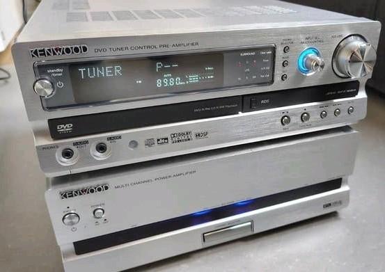 Kenwood AX-7 versterker en receiver met originele speakers, Ophalen of Verzenden, Gebruikt, Overige merken