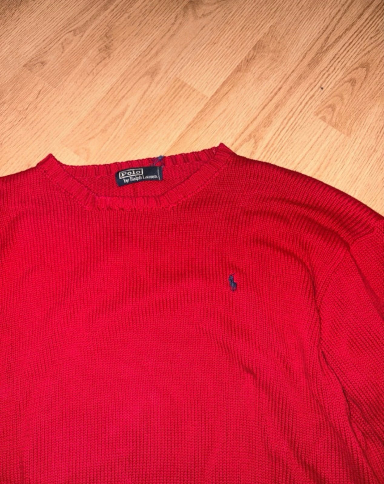 Vintage Polo Ralph Lauren rode trui, Ophalen of Verzenden, Zo goed als nieuw, Maat 46/48 (XL) of groter, Rood