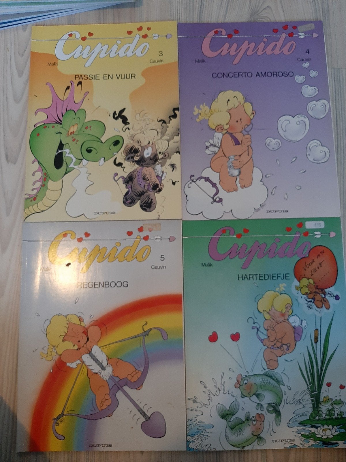 Cupido stripboeken - Deel 3, 4, 5 en Hartediefje, Meerdere stripboeken, Ophalen of Verzenden, Gelezen, Malik, Cauvin