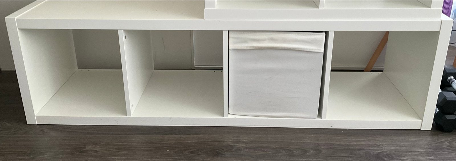 Witte Kallax/Expedit kast met 4 vakken - IKEA, Ophalen, Gebruikt
