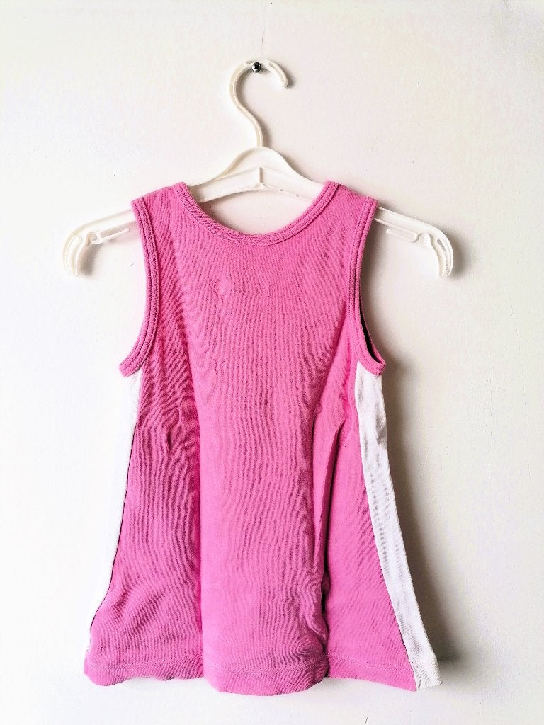 Rainbowbabies roze mouwloos jurkje sportstreep, maat 98/104, Kinderen en Baby's, Kinderkleding | Maat 98, Gebruikt, Meisje, Rainbowbabies