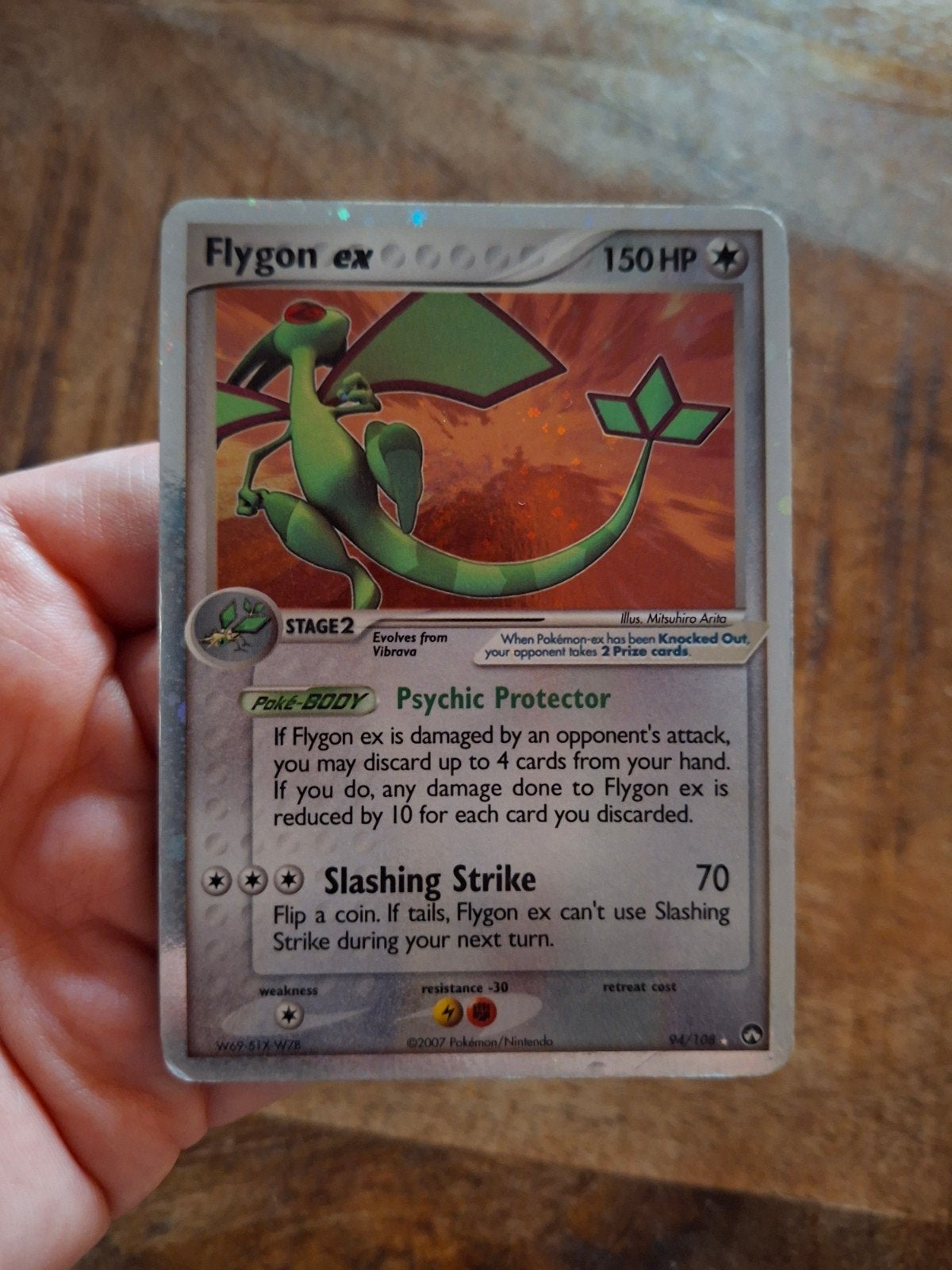 Flygon ex Pokémon Kaart - Nette Staat, Ophalen of Verzenden, Gebruikt, Losse kaart, Foil