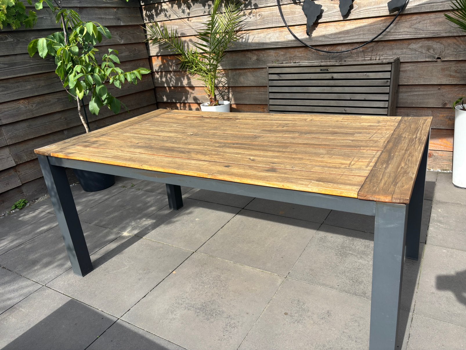 Le Sud Tuintafel 170x95x75 houtenblad, Ophalen, Gebruikt, Rechthoekig, Hout