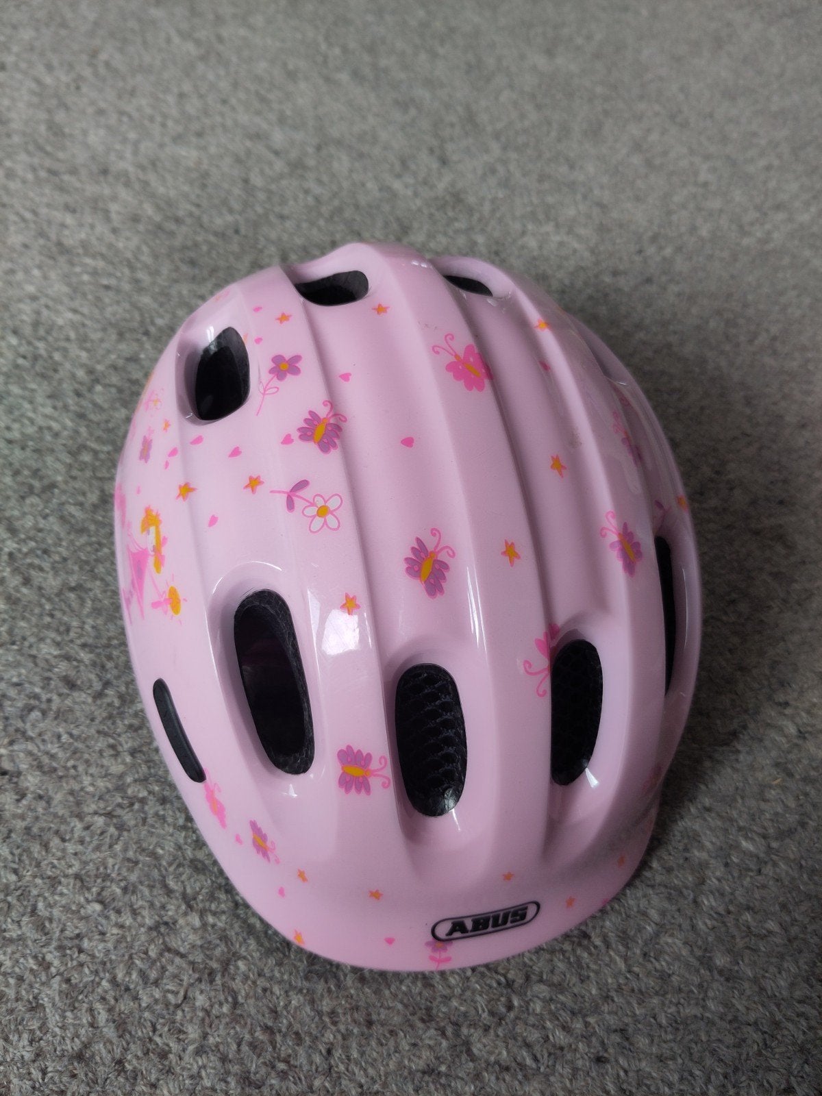 ABUS Kinder Fietshelm Smiley 2.0 Roze Maat 50-55cm, Fietsen en Brommers, Fietsaccessoires | Fietshelmen, Ophalen, Gebruikt, Meisje