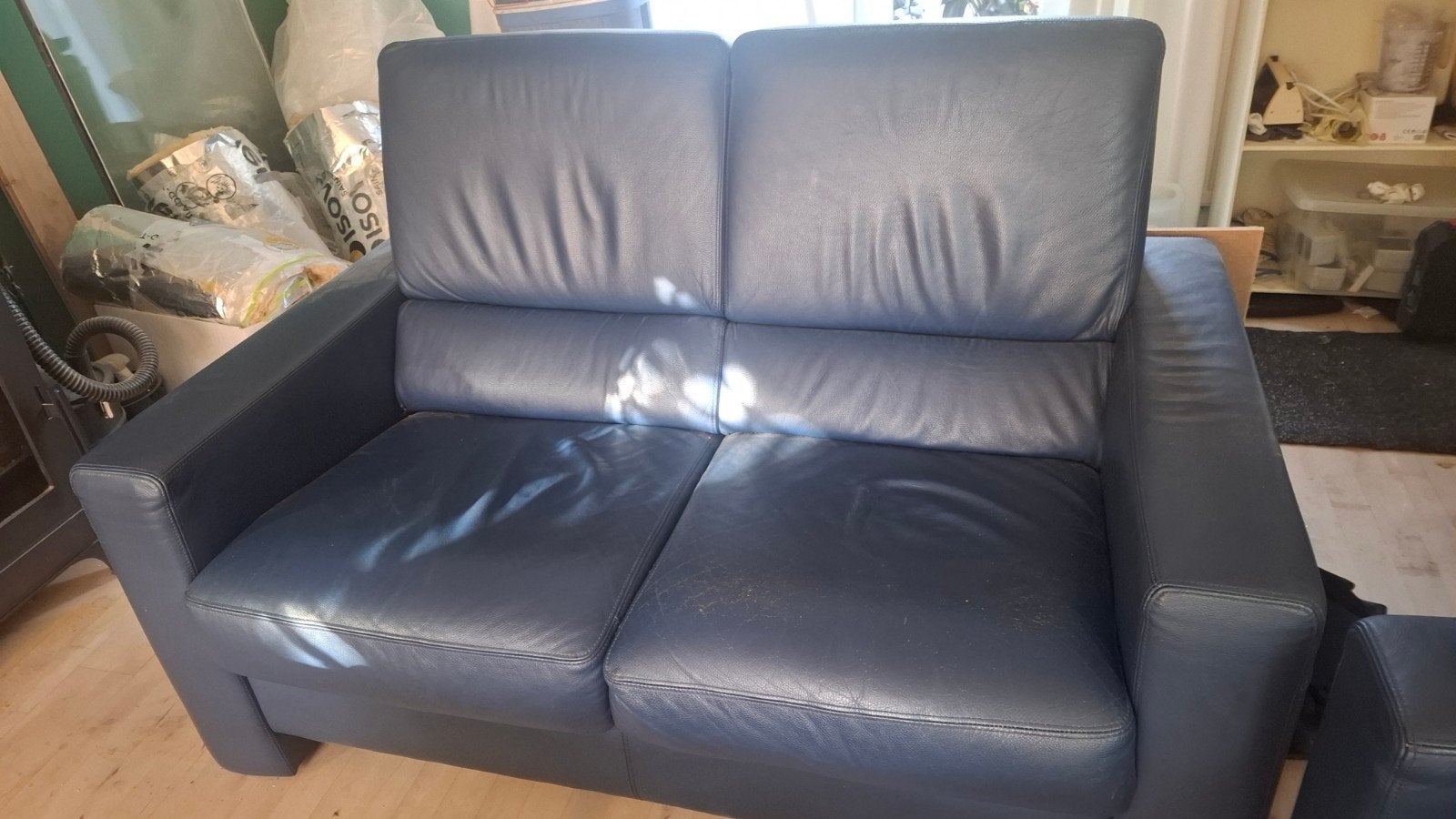 leren bank, Ophalen, Gebruikt, 150 tot 200 cm, Tweepersoons