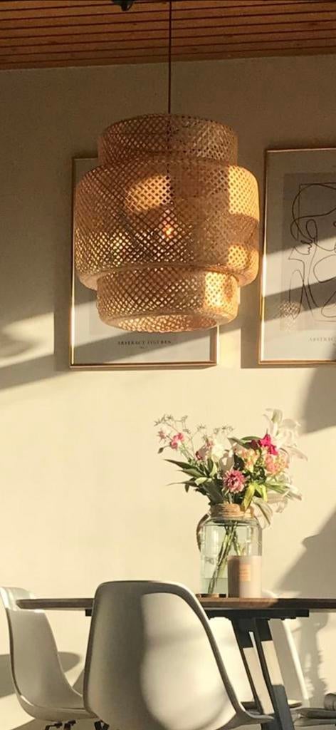 IKEA Sinnerlig hanglamp bamboe 50cm, Ophalen, Overige materialen, 50 tot 75 cm, Zo goed als nieuw