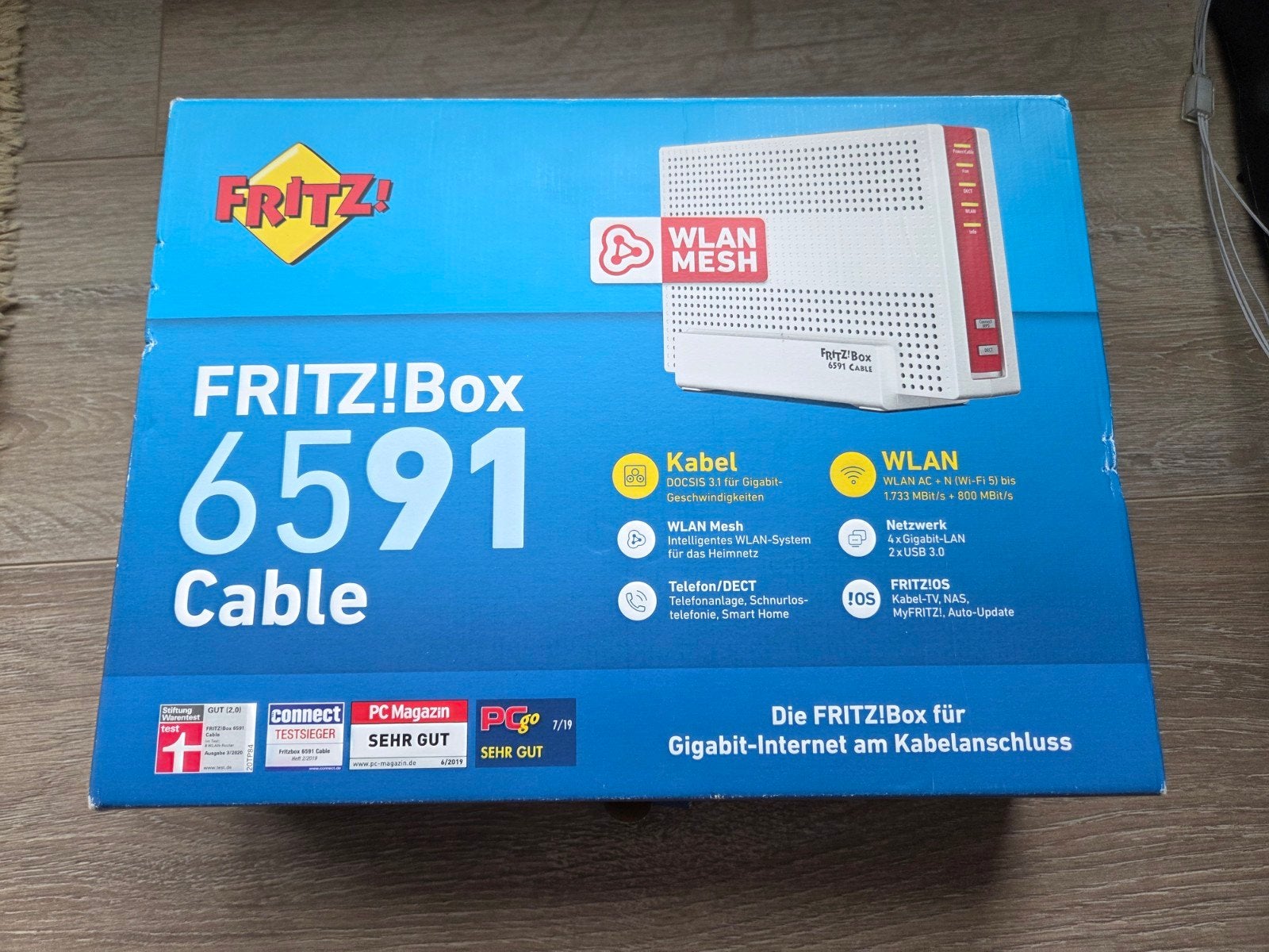 Fritz!Box 6591 Cable WiFi 5 Router Kabelmodem DOCSIS 3.1, Ophalen, Zo goed als nieuw, Router met modem, Fritz!Box (FritzBox)
