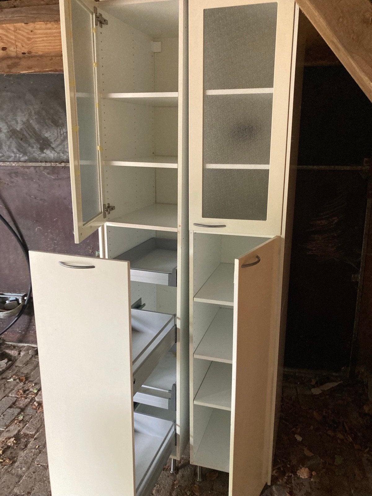 Keukenkasten, Ophalen, Gebruikt, 200 cm of meer, Wit