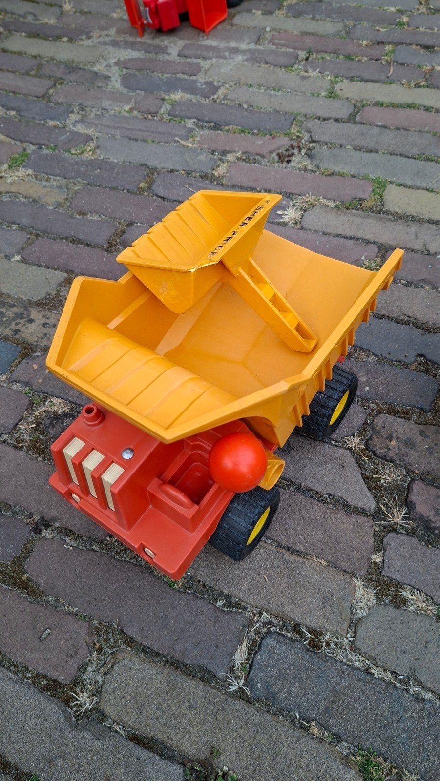 Vintage fisher price Kiepwagen en hijskraan, Ophalen, Gebruikt, Auto of Voertuig