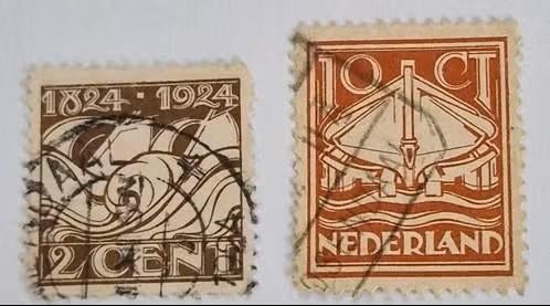 Nederland 1924 - nvph 139-140 -  100 jaar KNRM - ab1, Verzenden, T/m 1940, Gestempeld