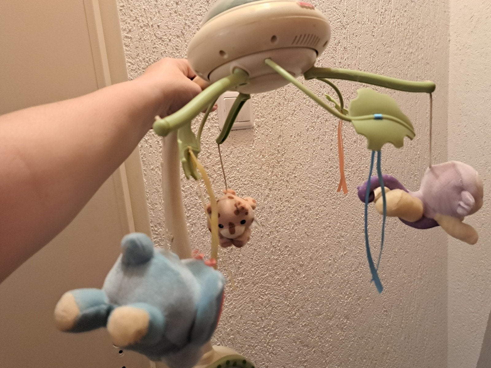 Muziek mobiel met afstandsbediening voor babybedje, Kinderen en Baby's, Ophalen of Verzenden, Zo goed als nieuw, Mobiel