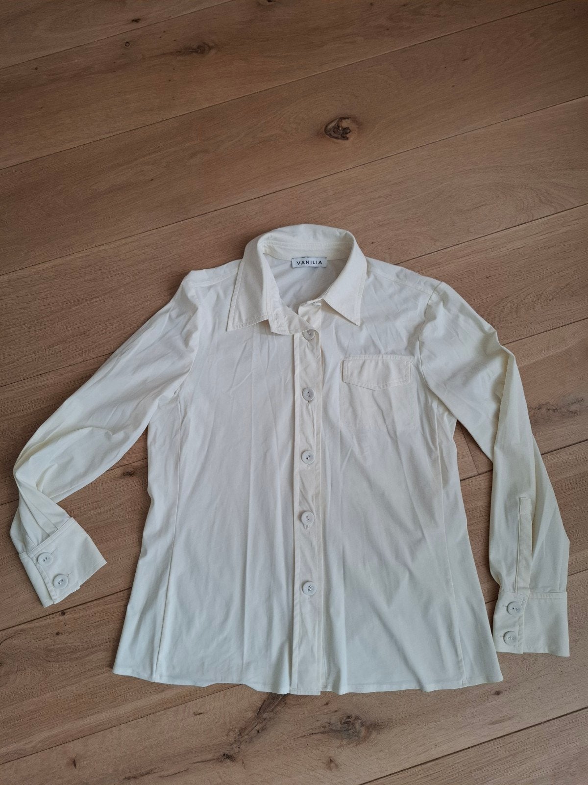 Mooie blouse van Vanilia mt 42, Vanilia, Beige, Maat 42/44 (L), Ophalen of Verzenden