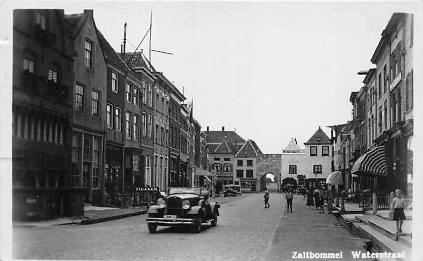 W991 Zaltbommel Waterstraat - oude Auto FOKA FOTOKAART 1934, Ophalen of Verzenden, 1920 tot 1940, Gelopen, Zuid-Holland