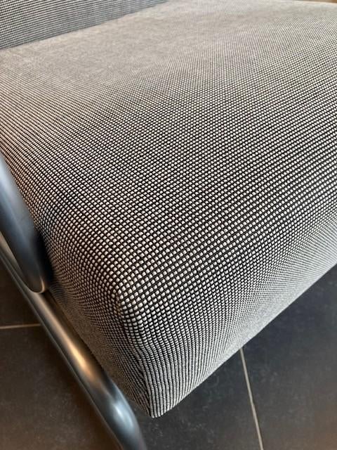 2 Gispen 407 fauteuils, zijdemat chroom , Ploegstof Accent, Huis en Inrichting, Fauteuils, Design, 75 tot 100 cm, Zo goed als nieuw