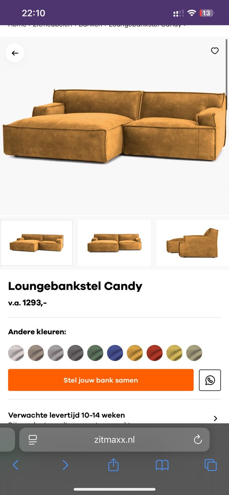 GEZOCHT! Loungebank Candy Zitmaxx Wonen, Huis en Inrichting, Banken | Bankstellen, Ophalen