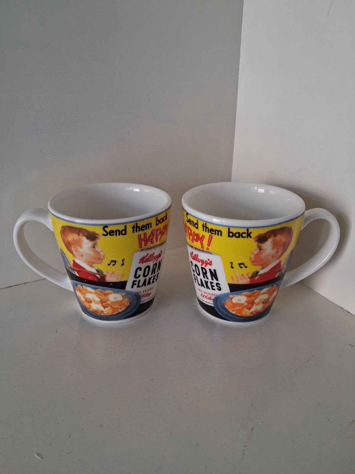 Set van 2 Vintage Kellogg's Corn Flakes Mugs / Bekers (2005), Ophalen of Verzenden, Keramiek, Overige stijlen, Kop(pen) en/of Schotel(s)