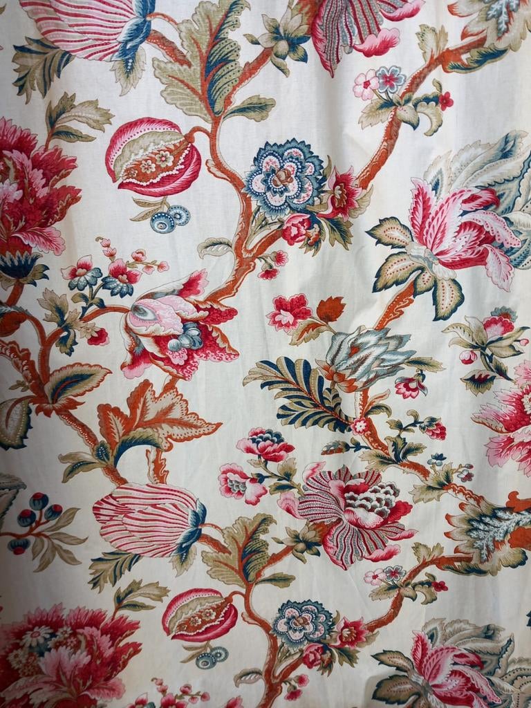 GERESERVEERD Prachtige Engelse Chintz Gordijnen, 200 cm of meer, Groen, Ophalen of Verzenden, Zo goed als nieuw