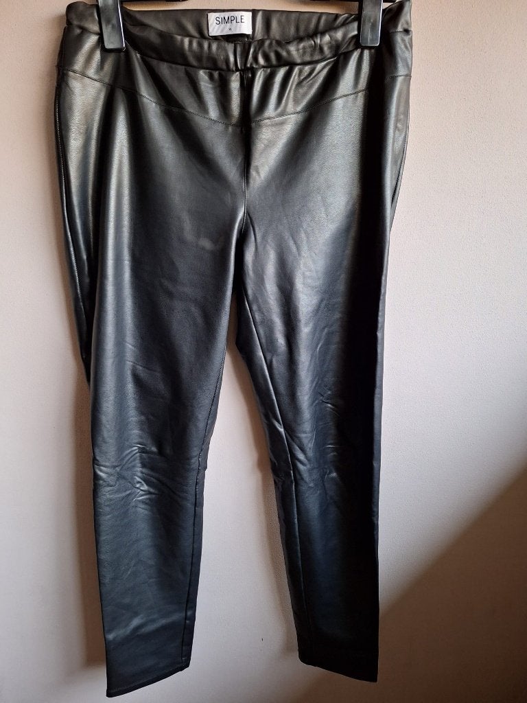 Nieuwe zwarte PU leren stretch tregging van Simple, maat XL, Zwart, Simple, Maat 46/48 (XL) of groter, Nieuw