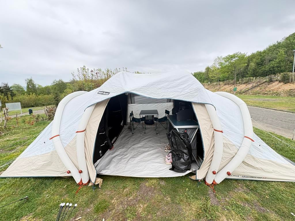 Quechua Air Seconds 4.2 Fresh & Black opblaasbare tent, Caravans en Kamperen, Ophalen, Zo goed als nieuw, Tot en met 4