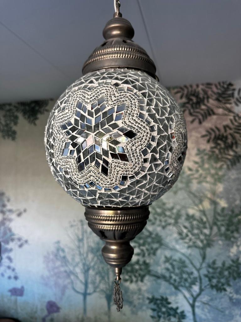 Prachtige Marokkaanse/Oosterse Stijl Hanglamp, Ophalen, Gebruikt, Minder dan 50 cm, Glas