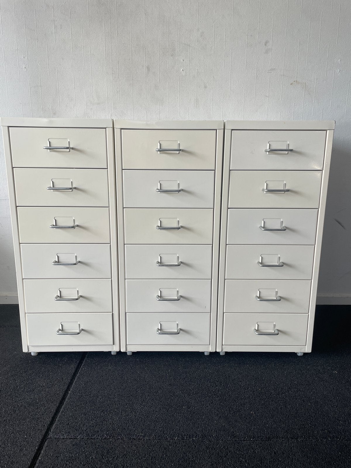 3x IKEA Helmer ladeblok archiefkast wit op wielen, Minder dan 50 cm, Gebruikt, 5 laden of meer, Vintage new age modern
