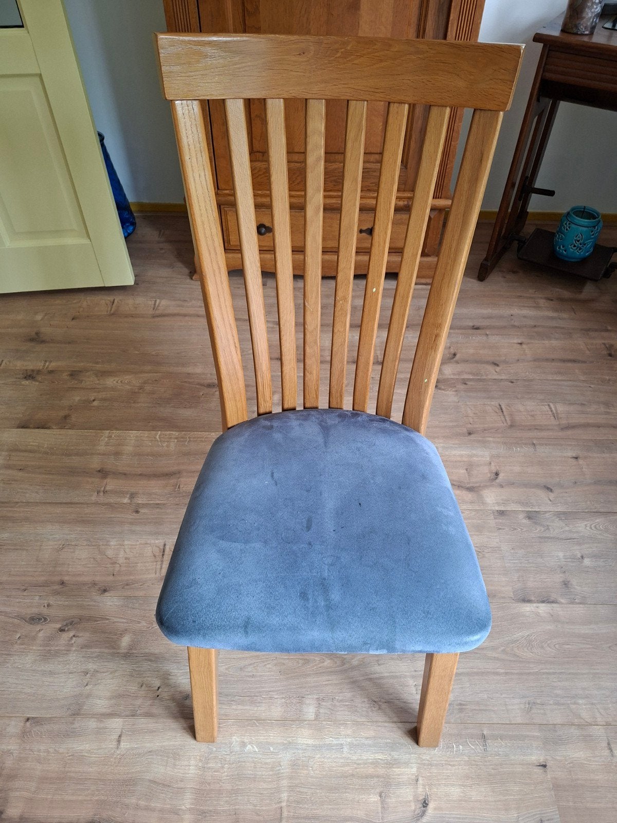 2 blank eiken eetkamerstoelen, Ophalen, Gebruikt, Twee, Bruin