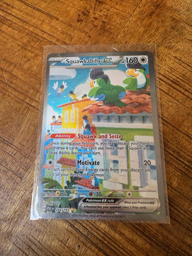 Squawkabilly ex 264/193 Pokémon kaart, Ophalen of Verzenden, Zo goed als nieuw, Losse kaart