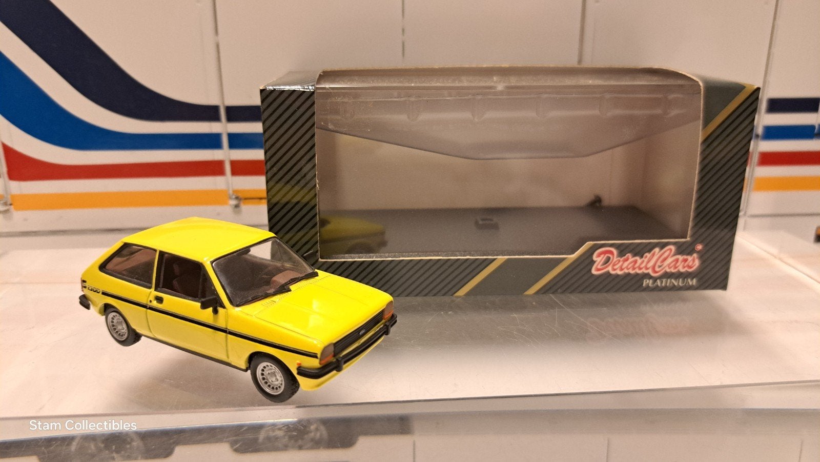 Detailcars Ford Fiesta 1300S Yellow - 1977, Overige merken, Auto, Ophalen of Verzenden, Zo goed als nieuw