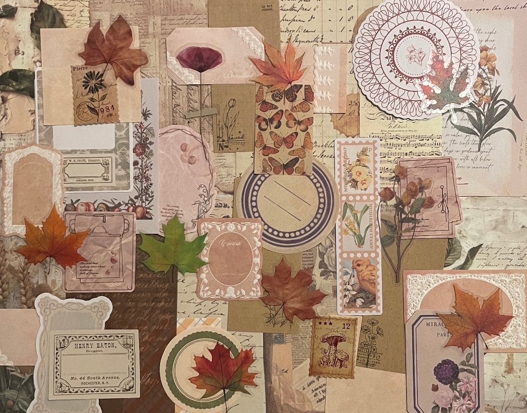 Scrapbooking herfst kleuren met herfst bladeren stickers, Verzenden, Nieuw, Versiering of Embellishment