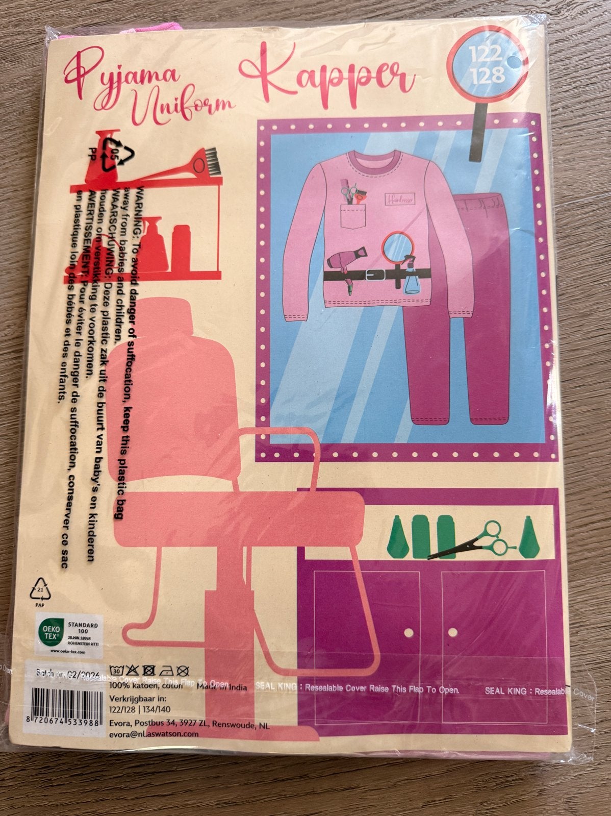 Pyjama Uniform Kapper - Roze (Maat 122/128), Ophalen of Verzenden, Nieuw, Meisje