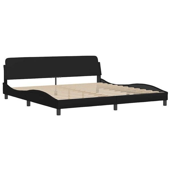 Foto 3 van Bedframe "Dover" kunstleer zwart 193x203 cm nieuw in doos