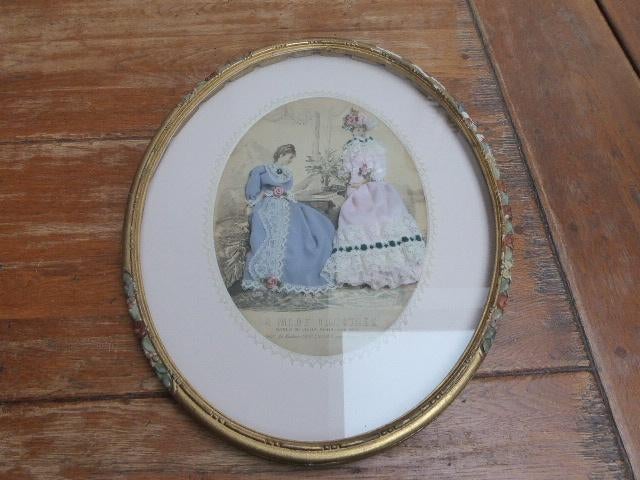 Prachtige lijst met prent la mode illustree, Antiek en Kunst, Antiek | Woonaccessoires, Ophalen of Verzenden