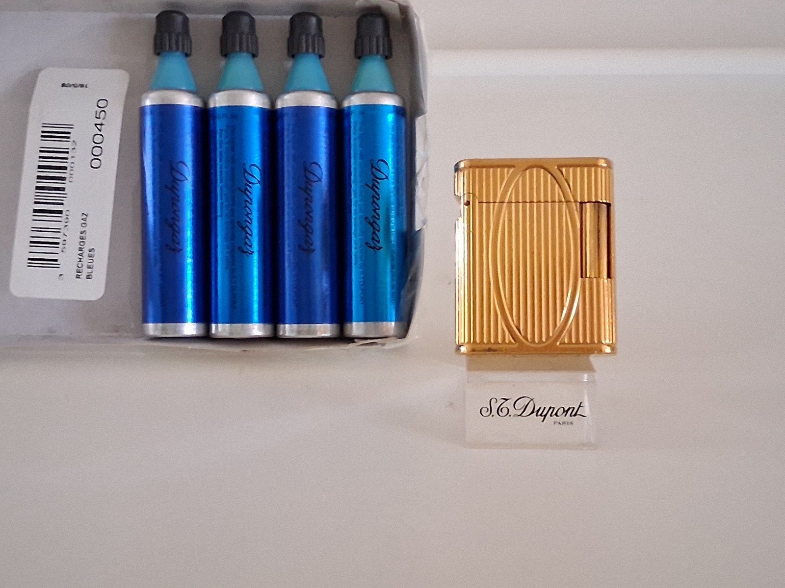 Dupont Aansteker L1 Soubreny Verguld Goud Kleur., Verzamelen, Ophalen of Verzenden, Gebruikt, Aansteker