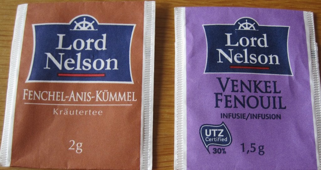 Twee theezakjes van lord Nelson in de smaak venkel, Verzenden, Theezakje(s)