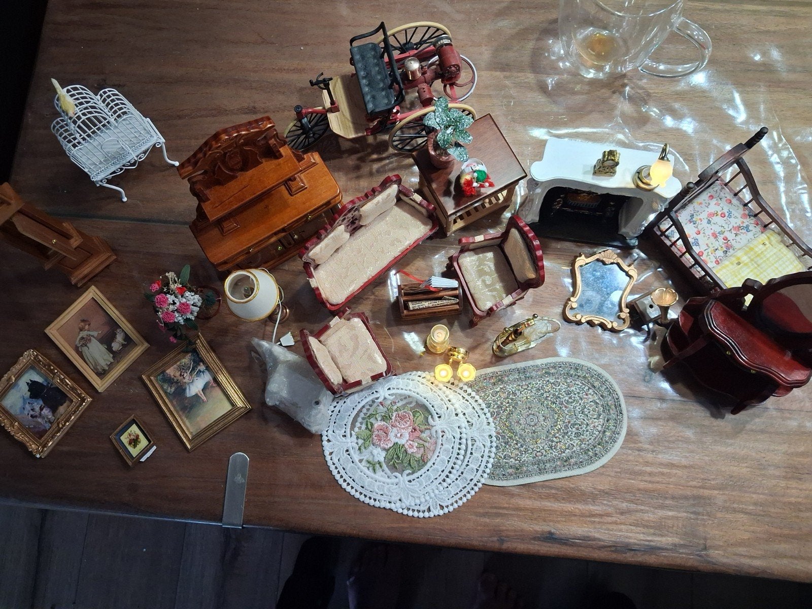 Diverse Poppenhuis Spullen en Miniatuur Auto (Schaal 1:12), Ophalen of Verzenden, Gebruikt, Poppenhuis