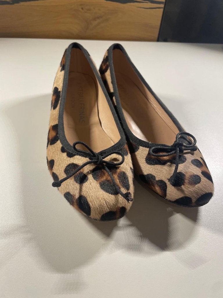 Ballerina’s met luipaardprint, Just Ballerinas London, Beige, Zo goed als nieuw, Ballerina's
