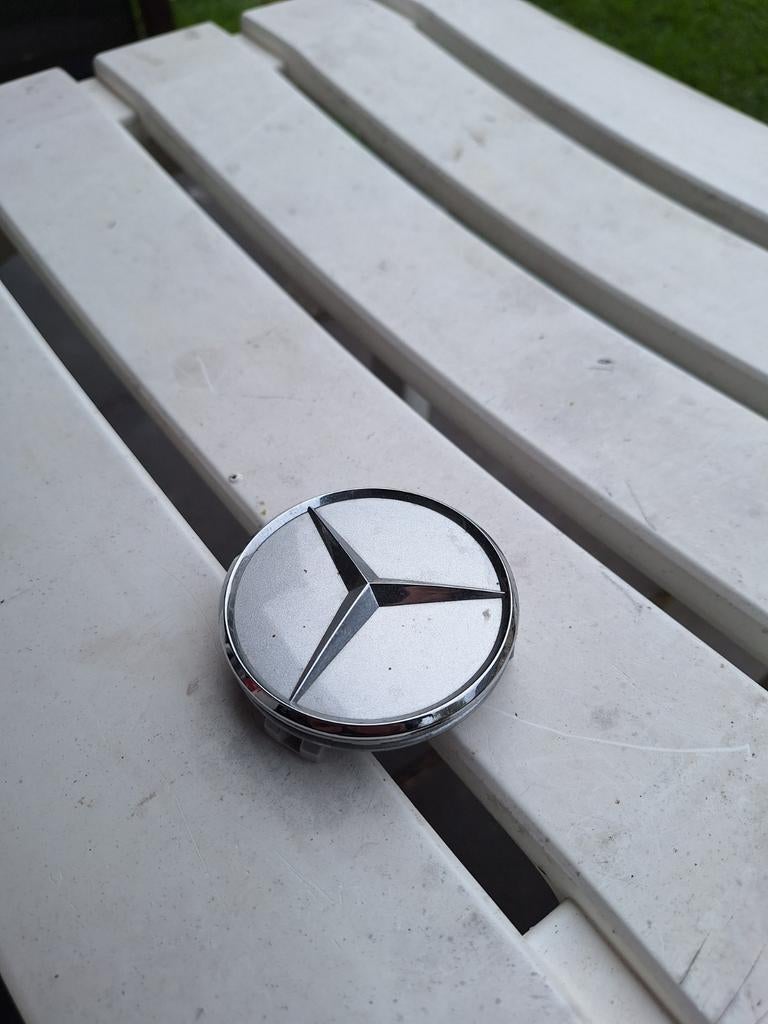 Mercedes-Benz Velg Middenkap - Zilver, Ophalen of Verzenden, Gebruikt