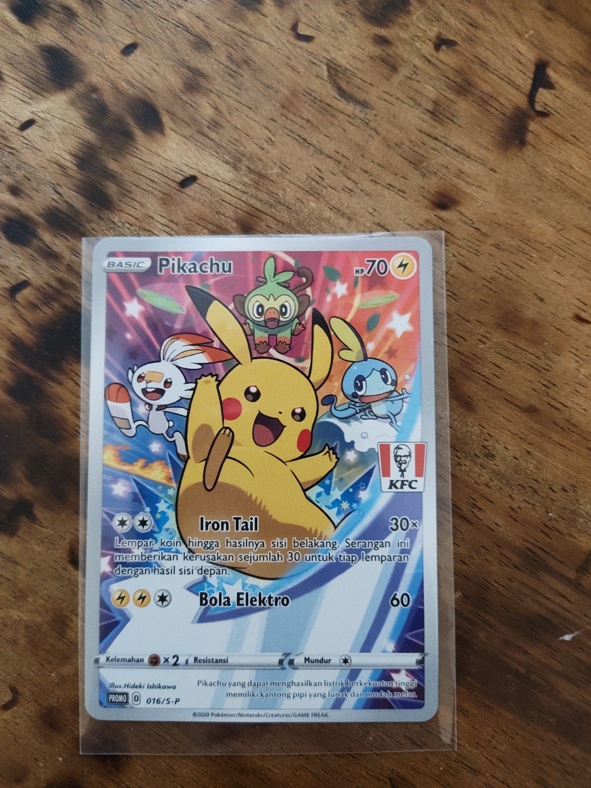 Indonesische Pikachu Pokemon Kaart - KFC Promotie, Ophalen of Verzenden, Zo goed als nieuw, Losse kaart