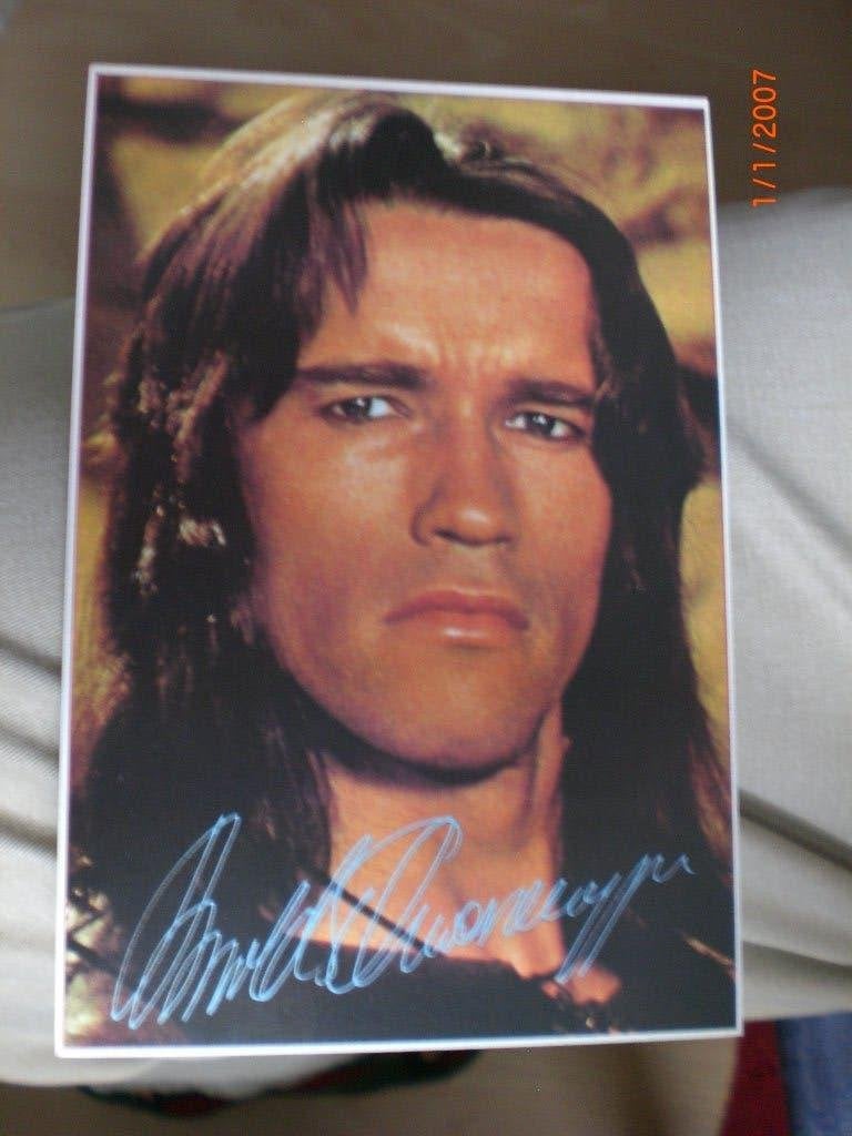 kaart Arnold Schwarzeneger ( Autogrammkarte uit de BRAVO, Ophalen of Verzenden, 1980 tot heden, Sterren en Beroemdheden