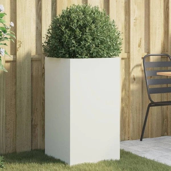Nieuwe witte stalen plantenbak, Tuin en Terras, Bloembakken en Plantenbakken, Ophalen, Minder dan 60 cm, Nieuw, Metaal