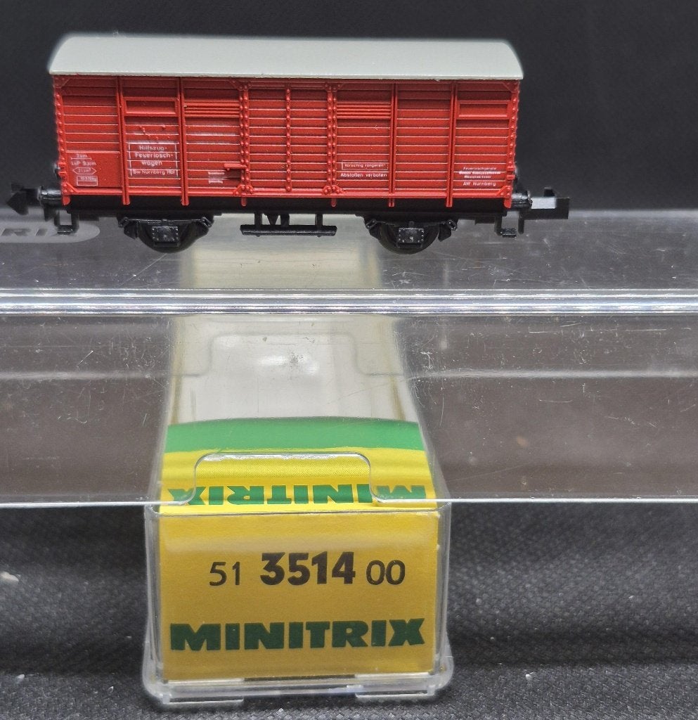 Minitrix 3514 - dienstwagen ongevallentrein (15158), Gebruikt, Gelijkstroom, Trix, Wagon
