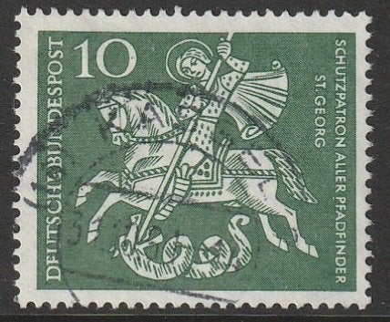 BRD 1961 346 St Joris en de draak, Gest, Ophalen of Verzenden, BRD, Gestempeld